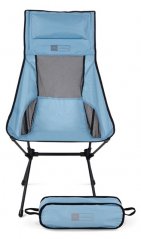 Krzesło kempingowe Trekony wysokie, stalowe, jasnoniebieskie